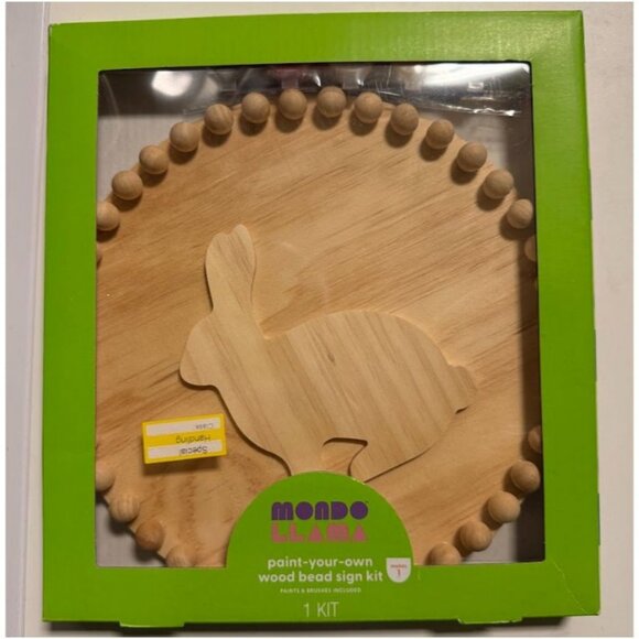 Mondo Llama Paint Your Own Wood Rabbit Bubbles Kit Hand Made - Picture 3 of 5